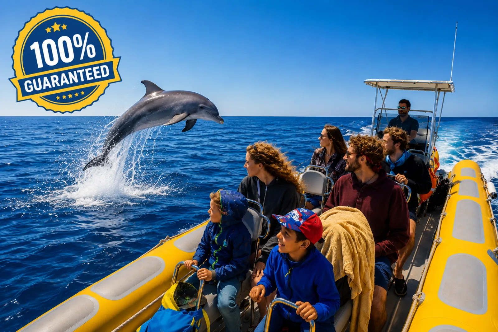 Can Picafort Dolphin Watching Speedboat Tour with Swim Stop
